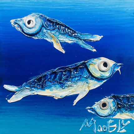 Peinture ESCALADUS par Moogly | Tableau Art Singulier Acrylique, Pigments, Résine Animaux