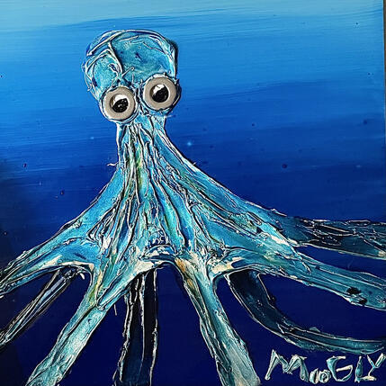 Painting SURFACIUS by Moogly | Painting Raw art Acrylic, Pigments, Resin Animals, Pop icons