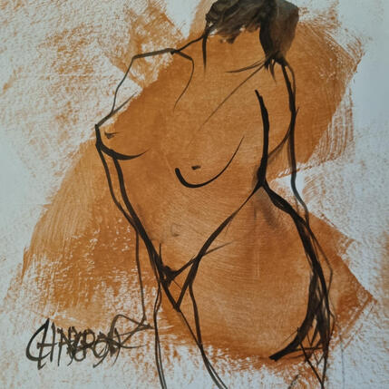 Painting tendresse 1 by Chaperon Martine | Painting Figurative Acrylic Nude, Pop icons