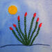 Painting Bloom Against the Sky by Vazquez Laila | Painting Subject matter Watercolor Textile