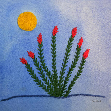 Painting Bloom Against the Sky by Vazquez Laila | Painting Subject matter Textile, Watercolor