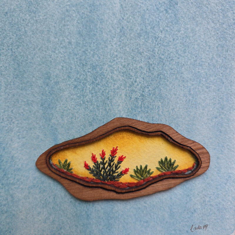 Painting A Desert Within by Vazquez Laila | Painting Subject matter Watercolor Textile