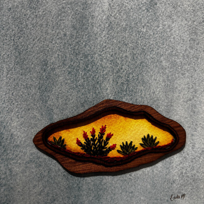 Painting A Desert Within by Vazquez Laila | Painting Subject matter Watercolor Textile