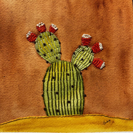 Painting Desert Rubies by Vazquez Laila | Painting Subject matter Textile, Watercolor