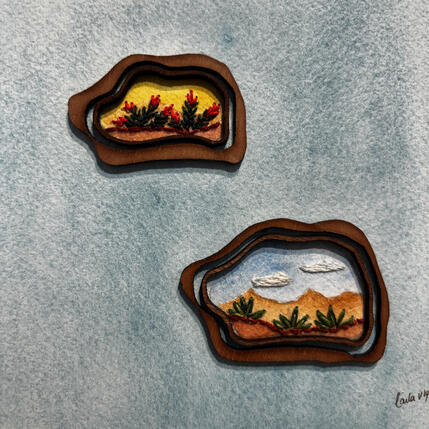 Painting Windows into the Desert by Vazquez Laila | Painting Subject matter Textile, Watercolor
