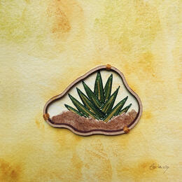Painting A world within by Vazquez Laila | Painting Figurative Textile, Watercolor Nature
