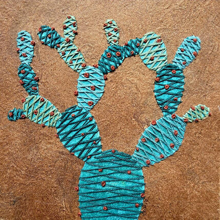 Peinture Desert Icon par Vazquez Laila | Tableau Figuratif Aquarelle, Textile Nature