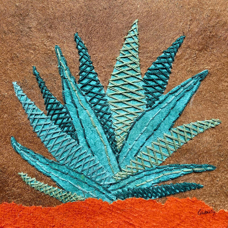 Painting Wild geometry by Vazquez Laila | Painting Figurative Nature Watercolor Textile