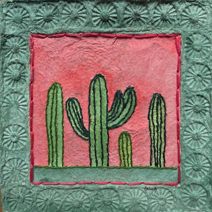 Peinture Desert guardians par Vazquez Laila | Tableau Figuratif Aquarelle, Textile Nature