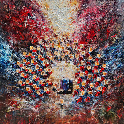 Painting Concert polychrome by Reymond Pierre | Painting Figurative Oil Music