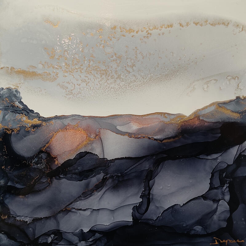Painting Poésie Minérale 2303 by Depaire Silvia | Painting Abstract Acrylic