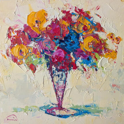 Pintura Flors  por Tomàs | Pintura Impressionism Aceite Naturaleza, Naturalezas muertas