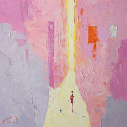 Painting Un magnifique rosé by Tomàs | Painting Abstract Oil Life style, Society, Urban