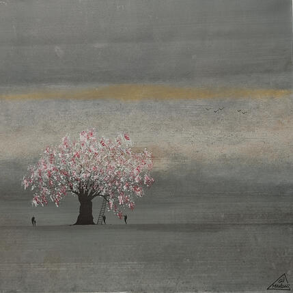 Painting Irénée by Manconi Gil | Painting Subject matter Metal, Upcycling Landscapes