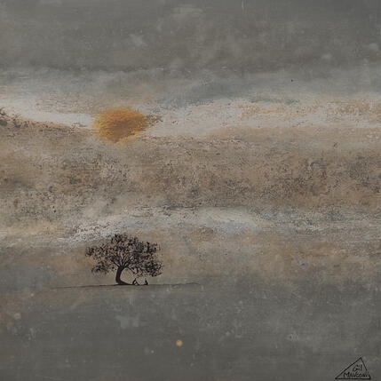 Painting Ilona by Manconi Gil | Painting Subject matter Metal, Upcycling Landscapes