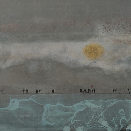 Painting Isabelle by Manconi Gil | Painting Subject matter Metal, Upcycling Landscapes