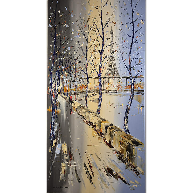 Painting Balade en bords en Seine by Rousseau Patrick | Painting Figurative Oil Urban