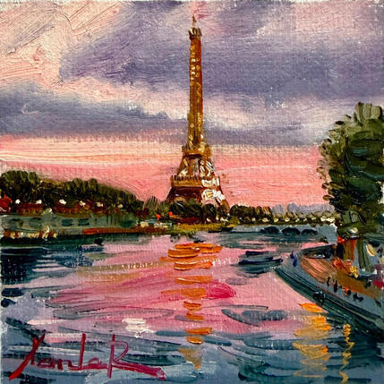 Painting A Parisian Sunset by Xanlar | Painting