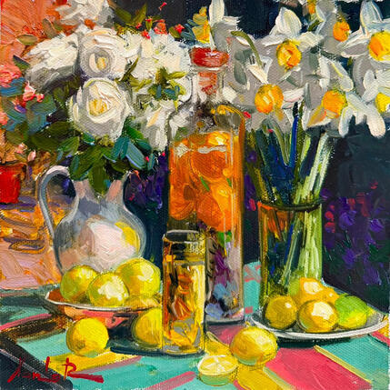 Peinture The Floral Table par Xanlar | Tableau