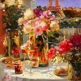 Painting Fleurs de Paris by Xanlar | Painting