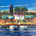 Peinture Vacances sur la Riviera par Corbière Liisa | Tableau Figuratif Paysages Huile