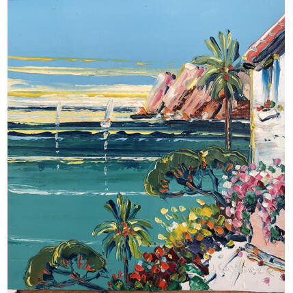 Pintura Autour de Cap Ferrat por Corbière Liisa | Pintura Figurativo Aceite Iconos pop, Paisajes