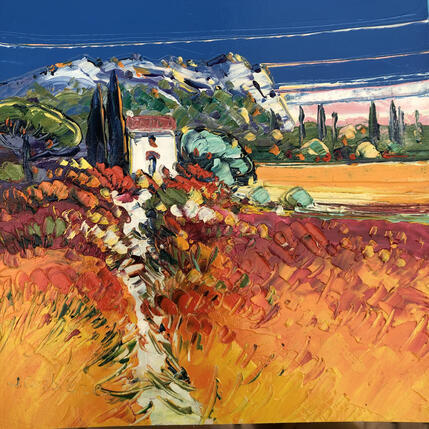 Pintura Vue de Sainte Victoire por Corbière Liisa | Pintura Figurativo Aceite Iconos pop, Paisajes