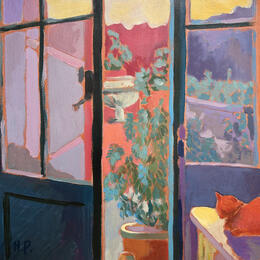 Painting Côté cour by Molénat-Ponté | Painting