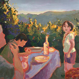 Painting Déjeuner à la campagne by Molénat-Ponté | Painting