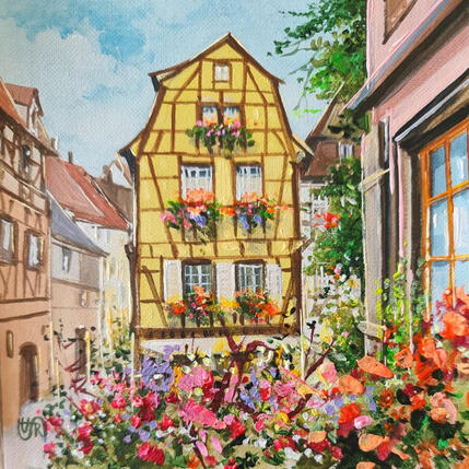 Gemälde Yellow house von Rasa | Gemälde