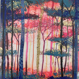 Painting Forêt colorée by Locoge Alice | Painting Figurative Acrylic Pop icons