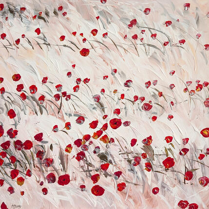 Gemälde Coquelicots von Amblard Florence | Gemälde Impressionismus Acryl Landschaften, Natur