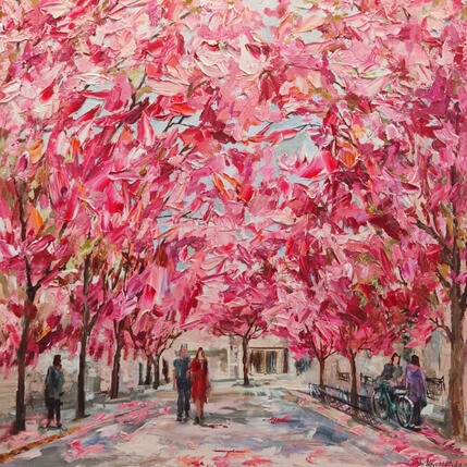 Pintura Allée fleurie por Novokhatska Olga | Pintura