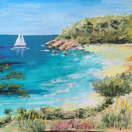 Peinture La Méditerranée en couleurs. par Rey Ewa | Tableau