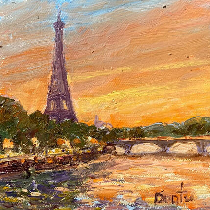 Gemälde La Tour Eiffel en crepuscule von Dontu Grigore | Gemälde