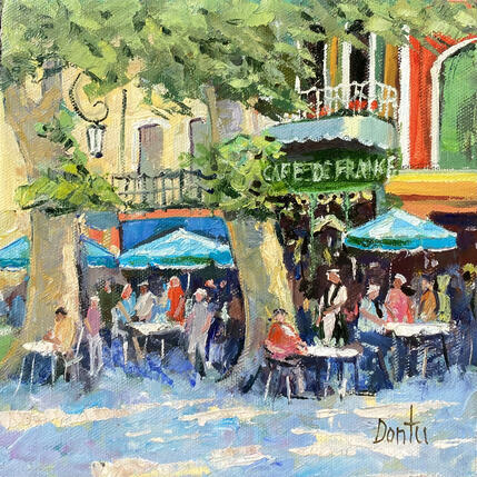 Painting Café de France  by Dontu Grigore | Painting Figurative Oil Pop icons, Urban