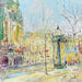 Peinture La place du cartier Saint Germain par Dontu Grigore | Tableau Figuratif Urbain Huile
