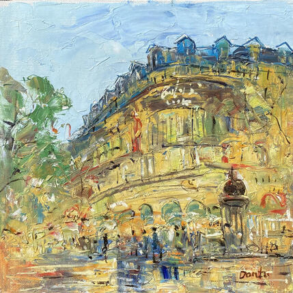 Peinture Le vieux Paris en soirée  par Dontu Grigore | Tableau Figuratif Huile Urbain