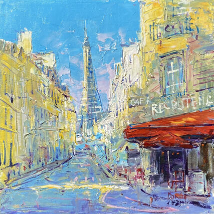Peinture Cafe « Le recrutement » par Dontu Grigore | Tableau Figuratif Huile Urbain