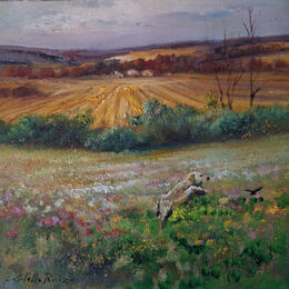 Gemälde Paisaje con perro von Cabello Ruiz Jose | Gemälde