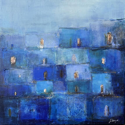 Painting Bleu ménorée by Solveiga | Painting