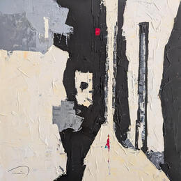 Painting La bossa verda by Tomàs | Painting Abstract Oil Black & White