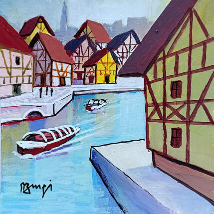 Peinture BA64 ALSACE par Burgi Roger | Tableau Figuratif Acrylique Marine, Urbain