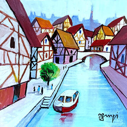 Peinture BA65 ALSACE par Burgi Roger | Tableau Figuratif Acrylique Marine, Urbain