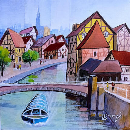 Peinture BA70 ALSACE par Burgi Roger | Tableau Figuratif Acrylique Marine, Urbain
