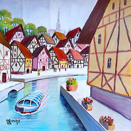 Peinture BA72 ALSACE par Burgi Roger | Tableau Figuratif Acrylique Marine, Urbain