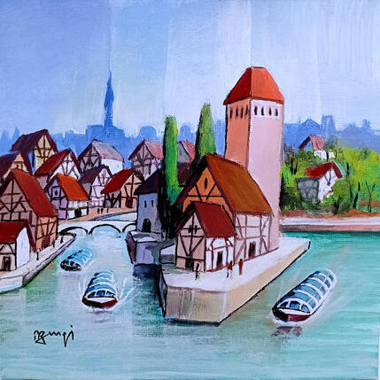 Peinture BA73 ALSACE par Burgi Roger | Tableau Figuratif Acrylique Marine, Urbain