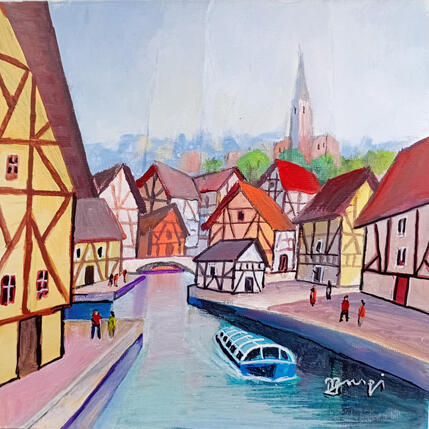Peinture BA69 ALSACE par Burgi Roger | Tableau Figuratif Acrylique Marine, Urbain