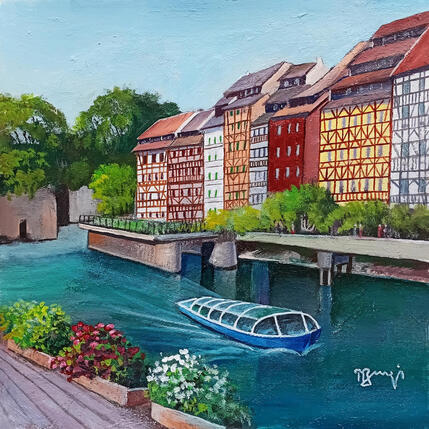 Peinture AN204 ALSACE par Burgi Roger | Tableau Figuratif Acrylique Marine, Urbain