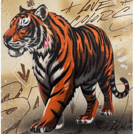 Painting Le tigre by Lemoine Mael | Painting Pop-art Acrylic, Graffiti Pop icons